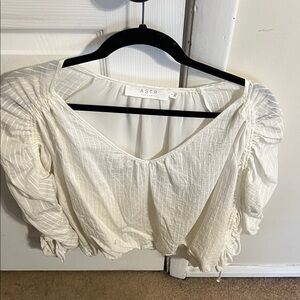 ASTR Cream Textured Blouse